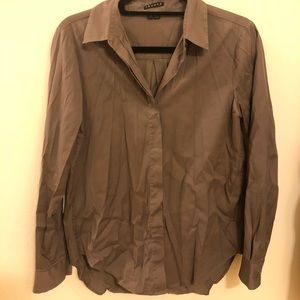 Theory button down women’s blouse in dark green